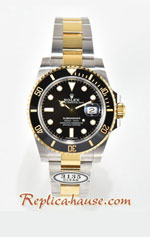 Rolex Submariner Two Tone Gold 3135 Black Dial Swiss Clean Replica Watch 05