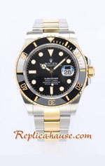 Rolex Submariner Two Tone Gold 3235 Black Dial 41mm Swiss Noob Replica Watch 02