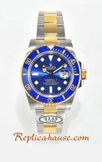 Rolex Submariner Two Tone Gold 3135 Blue Dial Swiss Clean Replica Watch 04