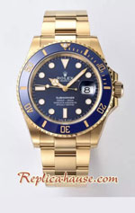 Rolex Submariner Gold 3235 Blue Dial 41mm Swiss Clean Replica Watch 01