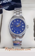 Tag Heuer Diamond Blue Dial Ladies 33mm Replica Watch 03