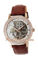 Vacheron Constantin Skeleton Automatic Diamond Markers with Silver Case-Leather Strap 2012 Replica Watch 04