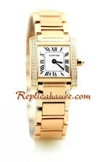 Cartier Tank Francise Diamond Gold Ladies Watch 01
