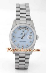 Rolex Replica Day Date Mother Of Pearl Blue Dial<font color=red>หมดชั่วคราว</font>