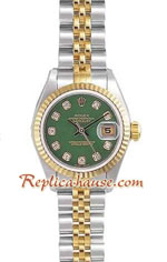 Rolex Datejust Green Lady-Sized two tone Ladies - 01