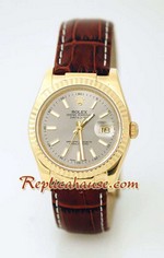 Rolex Datejust Leather Replica Watch 3