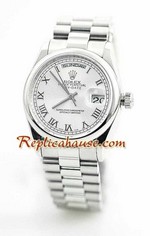 Rolex Day Date Silver Swiss Watch 4