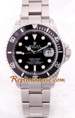 Rolex Submariner Silver Black Face Film Border Swiss Replica Watch 