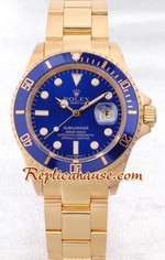 Rolex Submariner Gold Blue Face