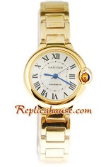 Ballon Blue De Cartier Yellow Gold Ladies Replica Watch 4