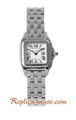 Cartier Panthere Stainless Steel Casing Ladies 22MM Swiss BVF Replica Watch 3