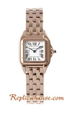 Cartier Panthere Rose Gold Casing Ladies 22MM Swiss BVF Replica Watch 1
