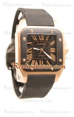 Cartier Santos 100 Carbon Swiss Watch 02