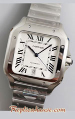 Cartier Santos De White Dial 40mm Swiss BV Replica Watch 01