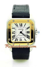 Cartier Santos 100 Two Tone Swiss Replica Watch 05