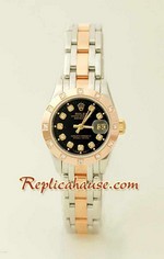 Rolex Replica DateJust Ladies 3 Tone - 1