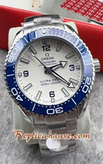 Omega Seamaster Ultra Deep Blue Ceramic White Dial 44mm Replica Watch 06