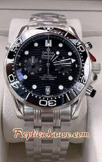 Omega Seamaster Chronograph Ceramic Black Dial 42mm Replica Watch 08