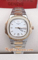 Patek Ladies Diamond 2K White Dial 32mm Replica Watch 08