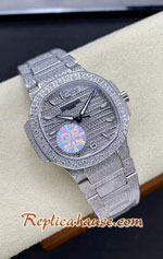 Patek Philippe Nautilus 7118/1450G-001 Diamond Dial Ladies Swiss GR Replica Watch 05