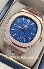 Patek Nautilus Moon 5726 Rose Gold Blue Dial 40mm Replica Watch 12