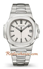 Patek Philippe White Nautilus Swiss Replica Watch 03