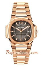 Patek Philippe Nautilus Rose Gold Ladies Swiss Replica Watch 08