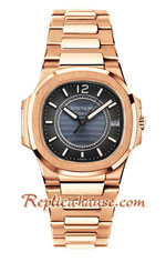 Patek Philippe Nautilus Rose Gold Ladies Swiss Replica Watch 09