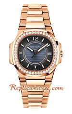 Patek Philippe Nautilus Rose Gold Ladies Swiss Replica Watch 12