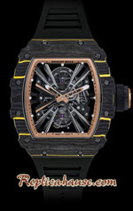 Richard Mille RM12-01 Black Forged Carbon and Gold Case Tourbillon Swiss Replica Watch 03