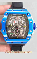 Richard Mille RM011-03 One Piece Black Forged Carbon Case Swiss Replica Watch 02