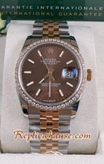 Rolex Datejust Diamond Brown Dial Jubilee 36mm Replica Watch 02