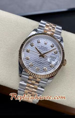 Rolex Datejust 36mm Two Tone Grey Fluted Motif Dial 3235 Swiss VSF Replica Watch 02