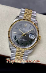 Rolex Datejust 36mm Two Tone Wimbledon Jubilee VSF Swiss Replica Watch 08