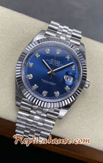 Rolex Datejust 41mm Blue-Diamond Dial Jubilee VSF Swiss Replica Watch 06