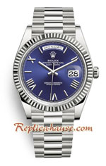 Rolex Day Date Dark Blue Dial 40MM Swiss Replica Watch 04