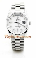 Rolex Day Date Silver Swiss Watch 8