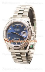 Rolex Day Date Silver Swiss Watch 14
