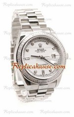 Rolex Replica Day Date Silver Swiss Watch 16