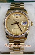 Rolex Day Date Gold Diamond 36mm Gold Dial  Replica Watch 17