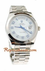 Rolex Replica Day Date II Silver Swiss Watch - 41MM 02