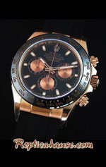 Rolex Daytona Everose Rose Gold Black Dial Swiss Watch 22