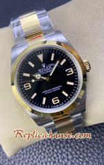 Rolex Explorer I Two Tone Black Dial 36mm Swiss EW Replica Watch 01