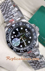 Rolex GMT Black Ceramic Green Hand Jubilee Replica Watch 12