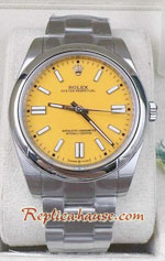 Rolex Oyster Perpetual Yellow Dial 41mm Replica Watch 04