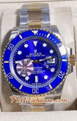 Rolex Submariner Two Tone Ceramic Blue Dial 40mm Replica Watch 02