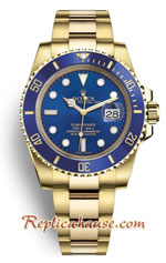 Rolex Submariner Gold Blue Dial - Swiss VSF Replica Watch 2