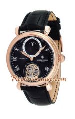 Vacheron Constantin Tourbillon Automatic Rose Gold Case with White Dial-Leather Strap 2012 Watch 2