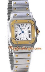 Cartier Santos Two Tone Mens