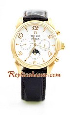 Omega Co-Axial Escapement Edition Replica Leather Watch